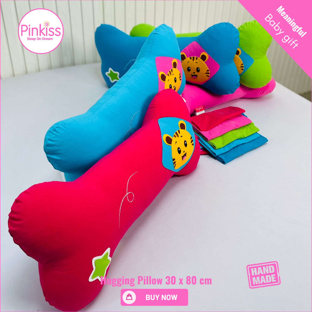 Bone-Shaped Hugging Pillowcase L – 30 x 80 cm