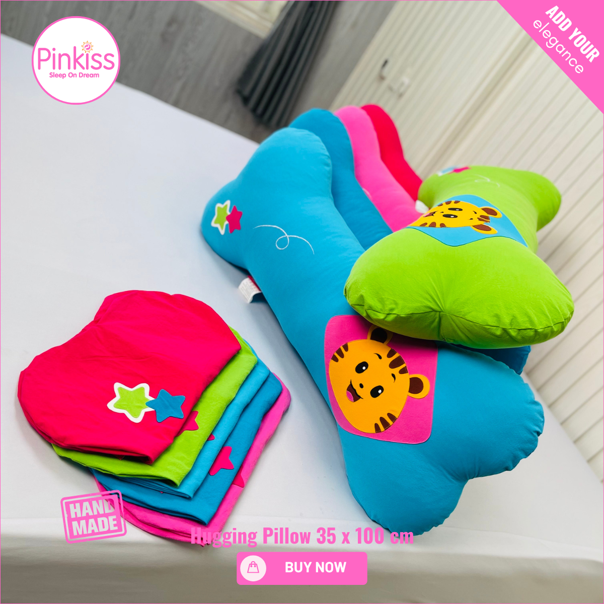 Bone-Shaped Hugging Pillowcase XL – 35 x 100 cm