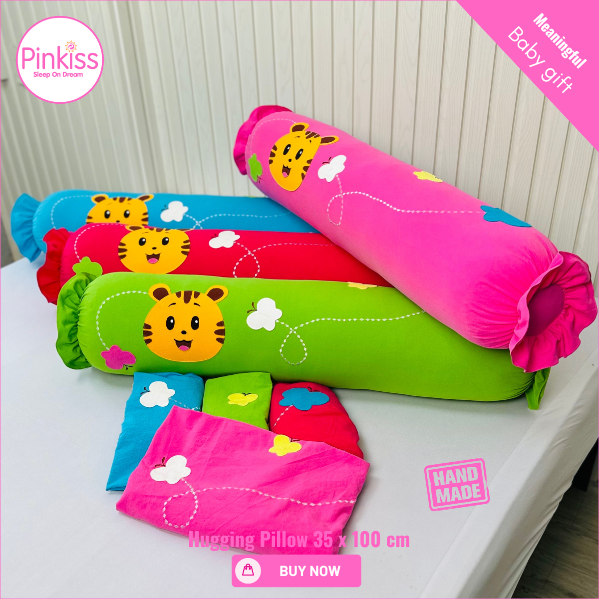 Ruffled Hugging Pillowcase – 35 x 100 cm