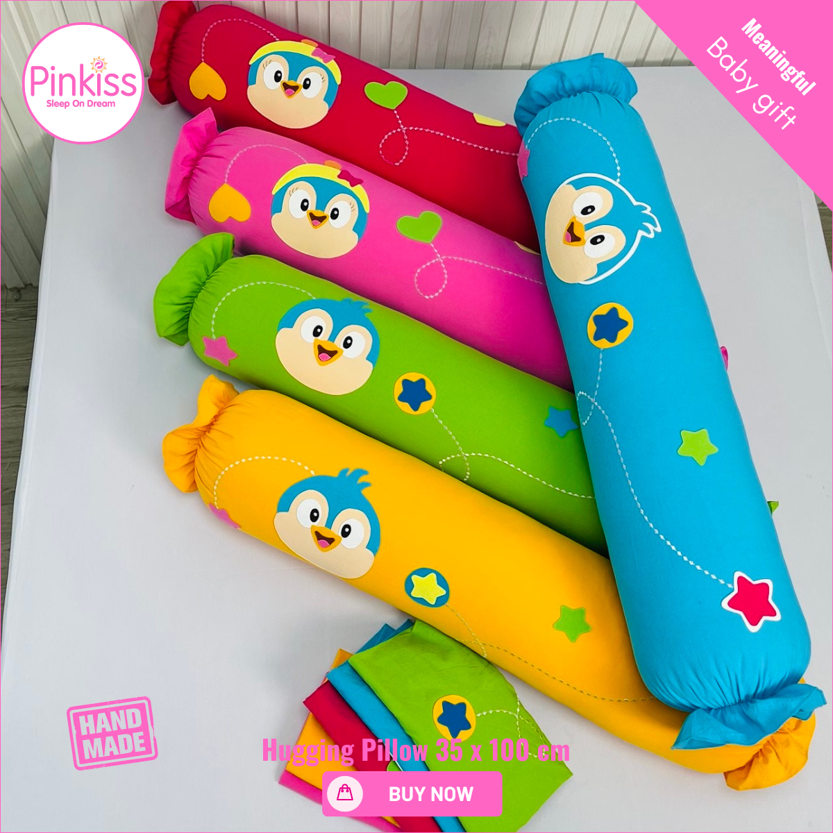 Ruffled Hugging Pillowcase – 35 x 100 cm
