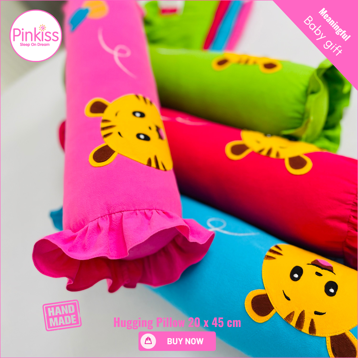 Ruffled Hugging Pillowcase – 20 x 45 cm