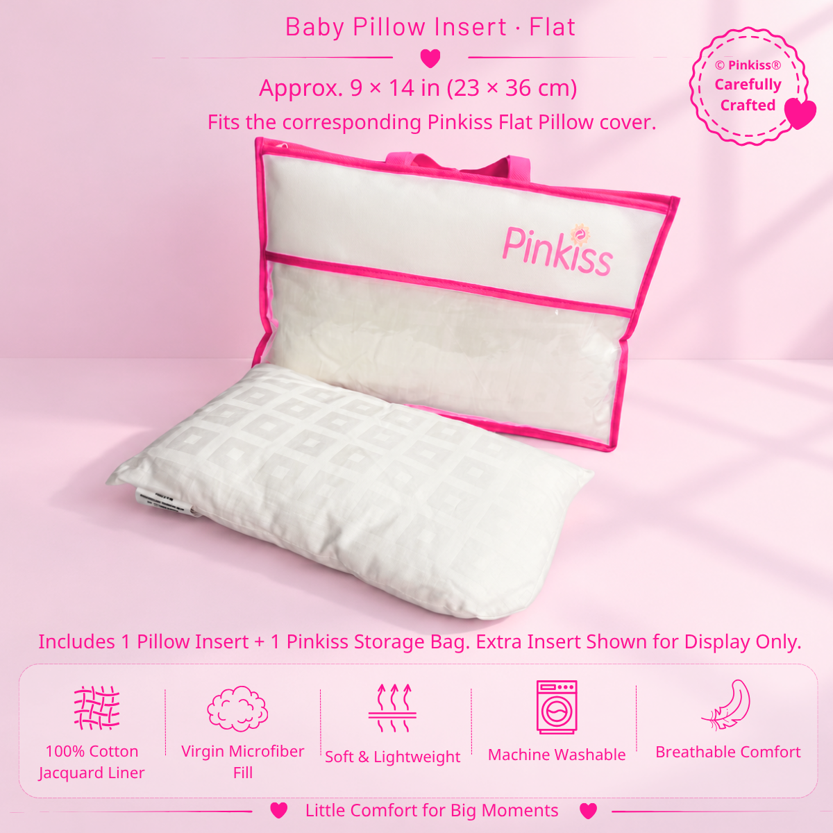 Baby Pillow Insert – Flat & Bolster