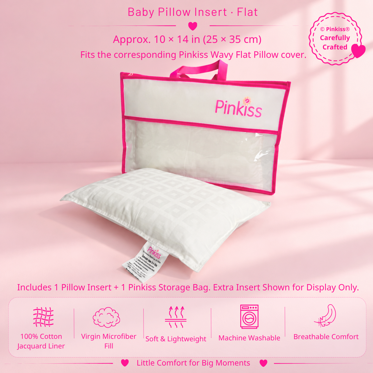 Baby Pillow Insert – Flat & Bolster