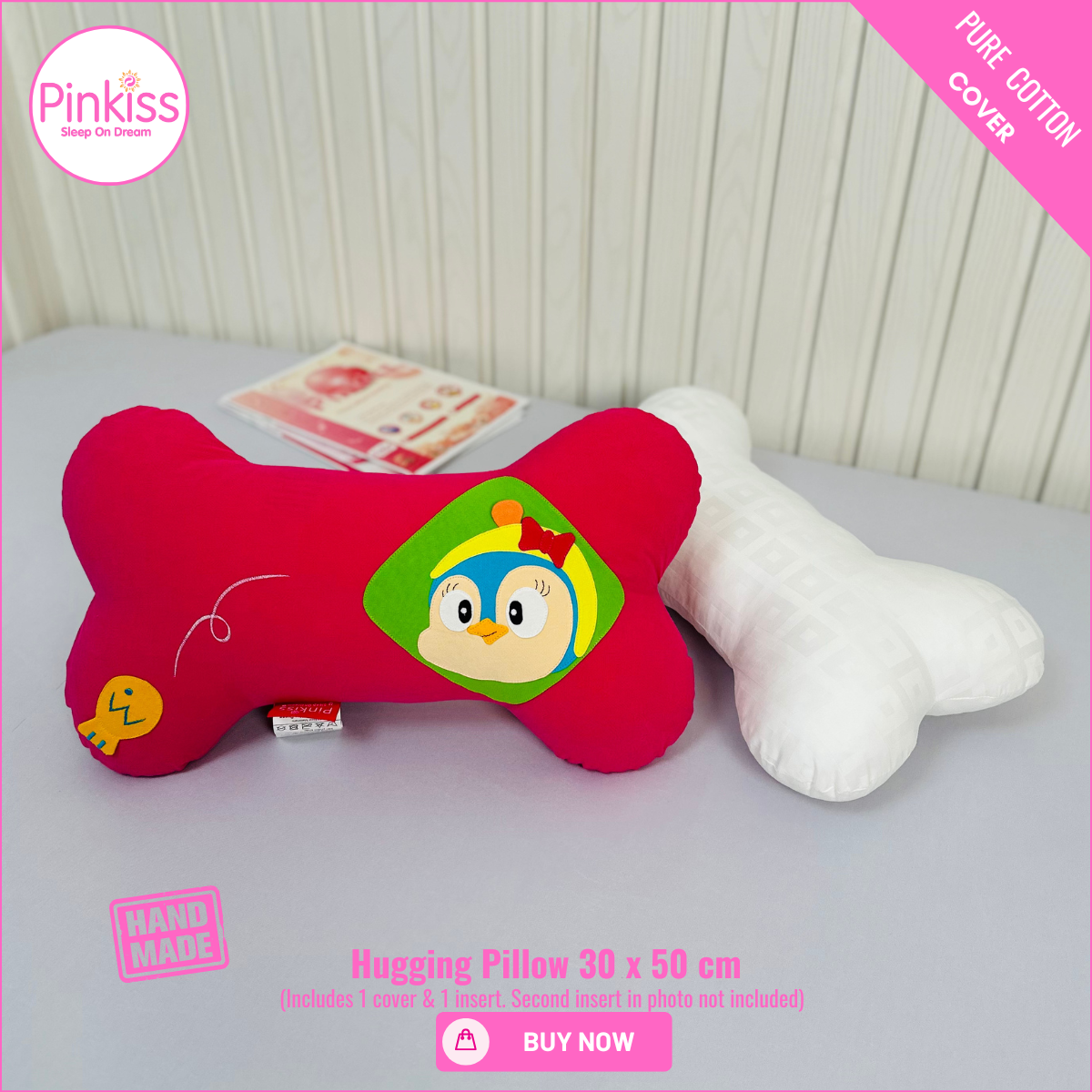 Bone-Shaped Hugging Pillow S – 30 x 50 cm