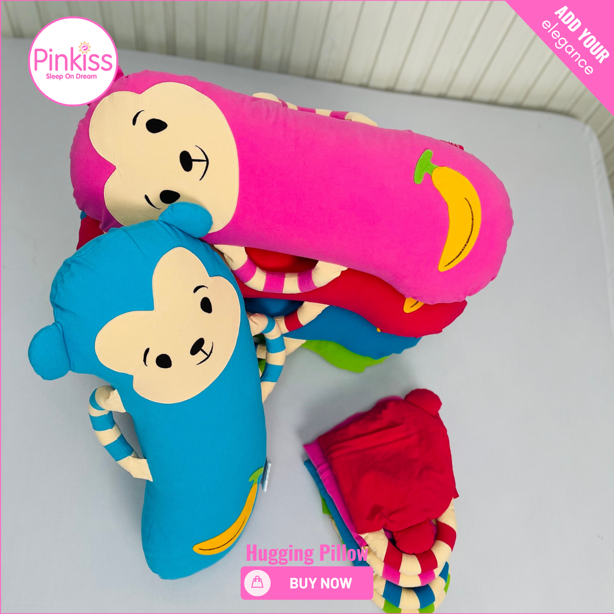 Monkey Hugging Pillow – Soft & Playful Comfort