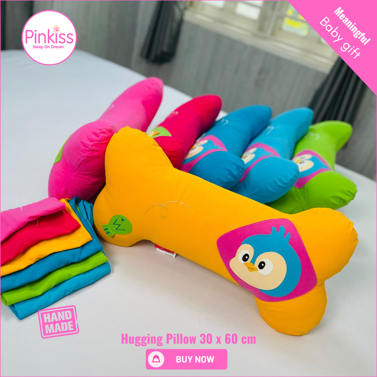 Bone-Shaped Hugging Pillowcase M – 30 x 60 cm