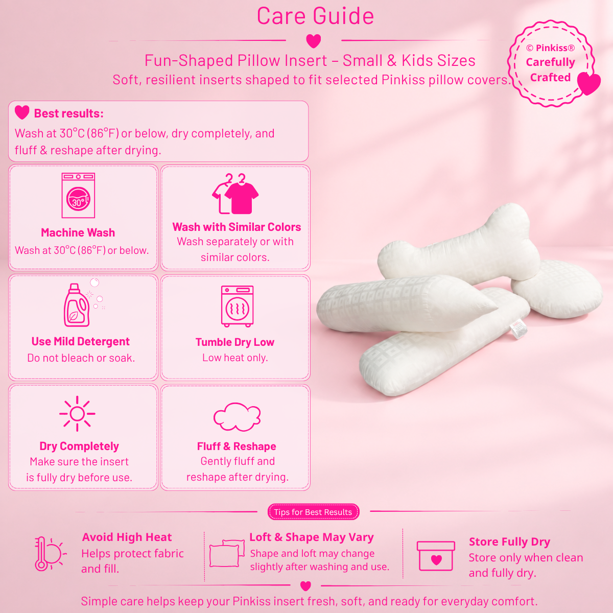 Fun-Shaped Pillow Insert – Small & Kids Sizes