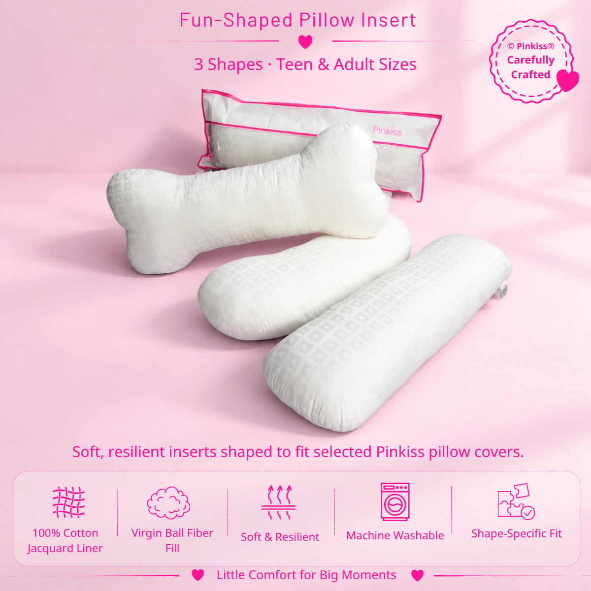 Fun-Shaped Pillow Insert – Teen & Adult Sizes