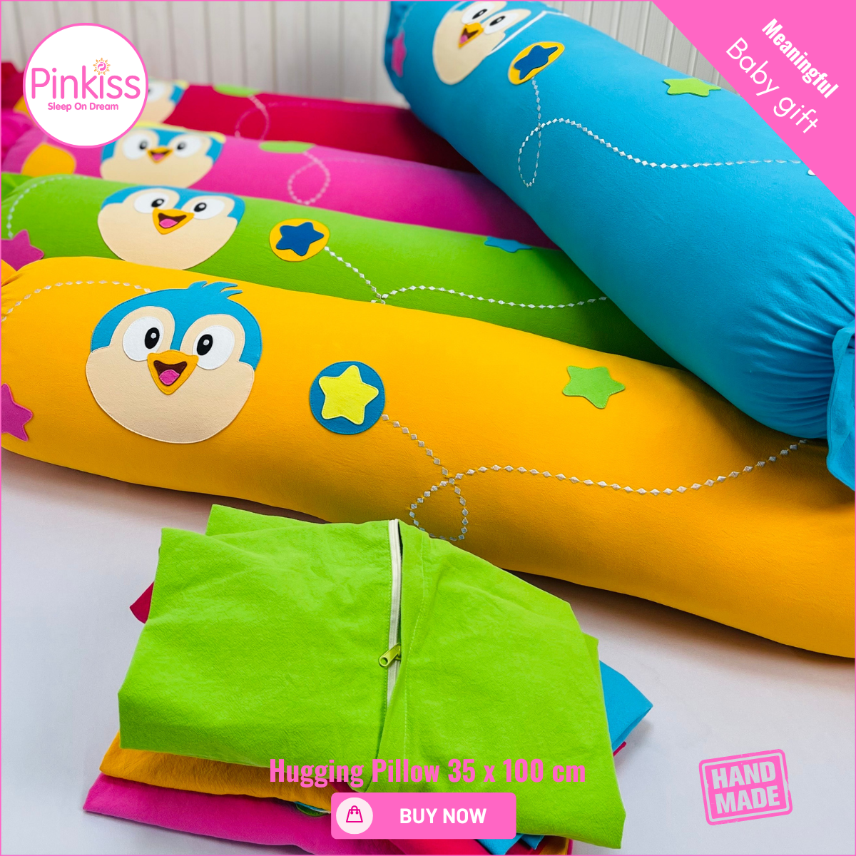 Ruffled Hugging Pillowcase – 35 x 100 cm