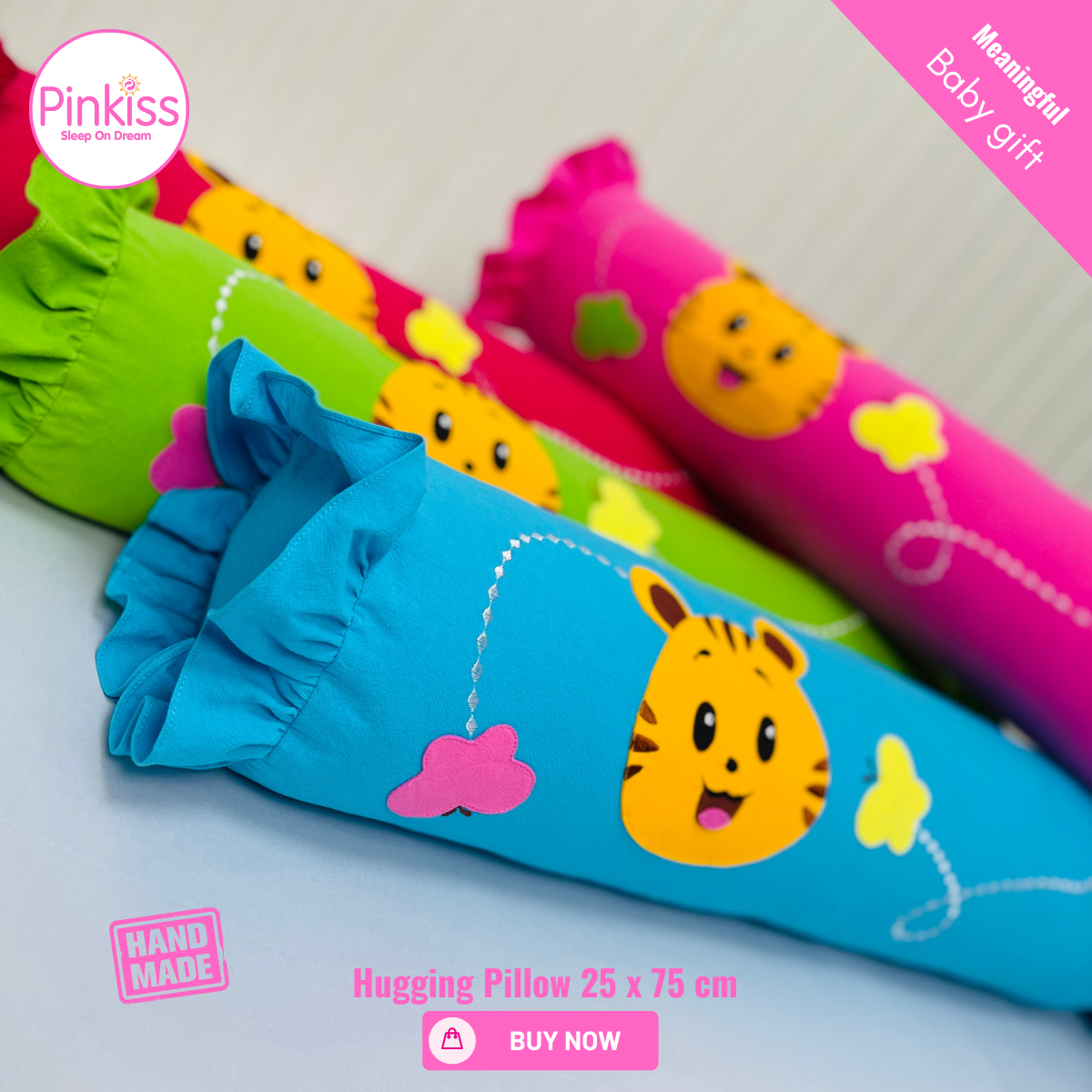 Ruffled Hugging Pillowcase – 25 x 75 cm