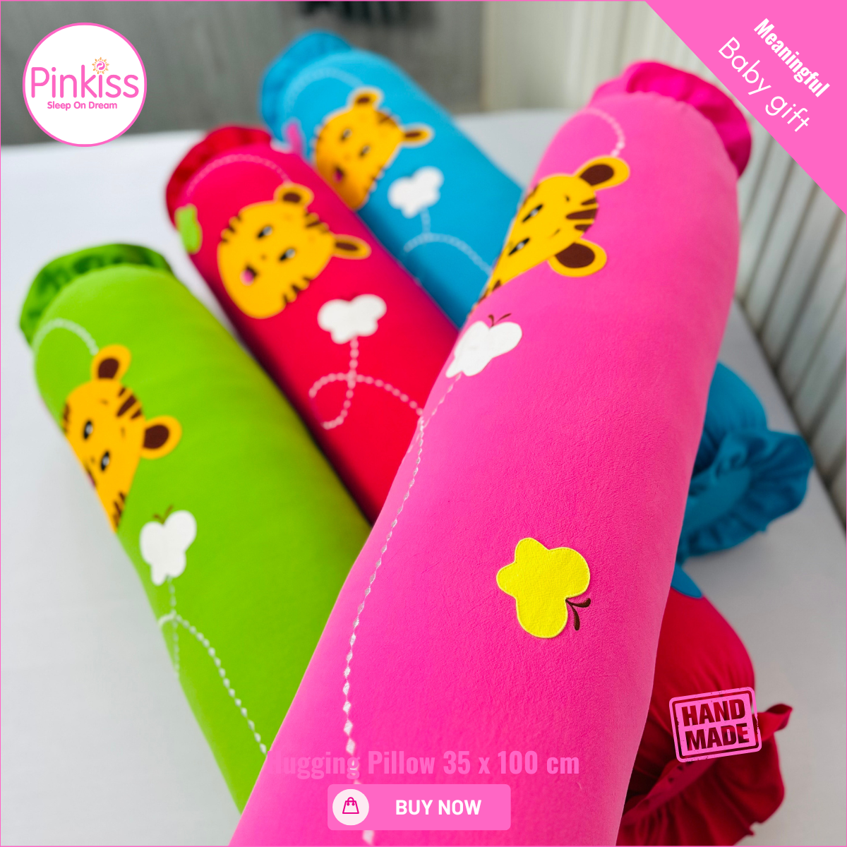 Ruffled Hugging Pillowcase – 35 x 100 cm