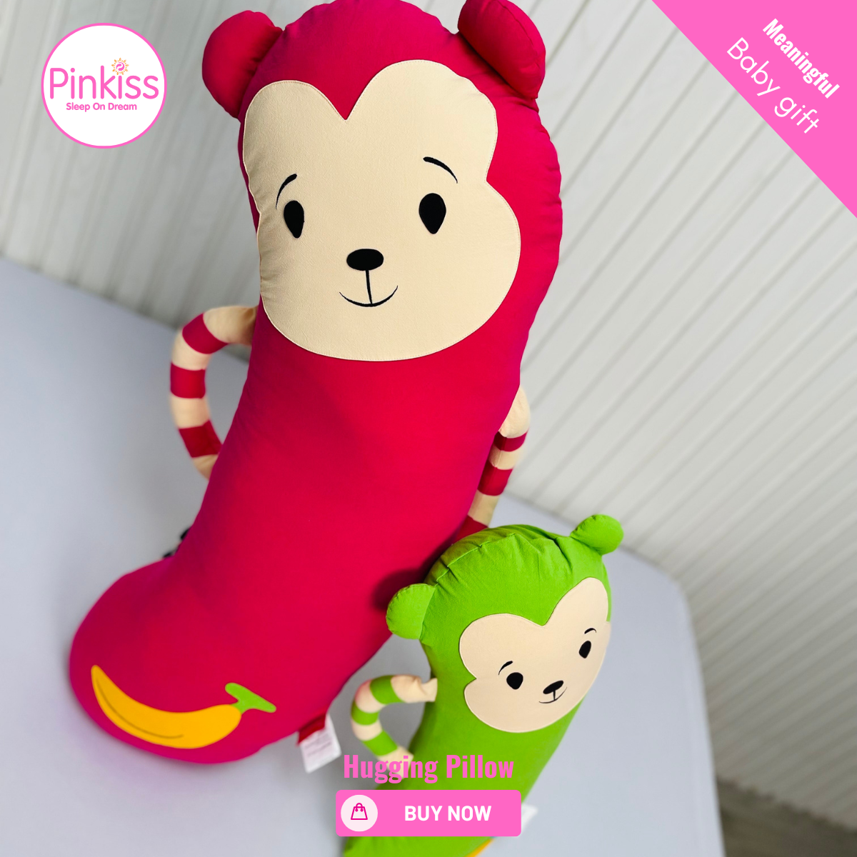 Monkey Hugging Pillowcase – Snuggly & Joyful Comfort