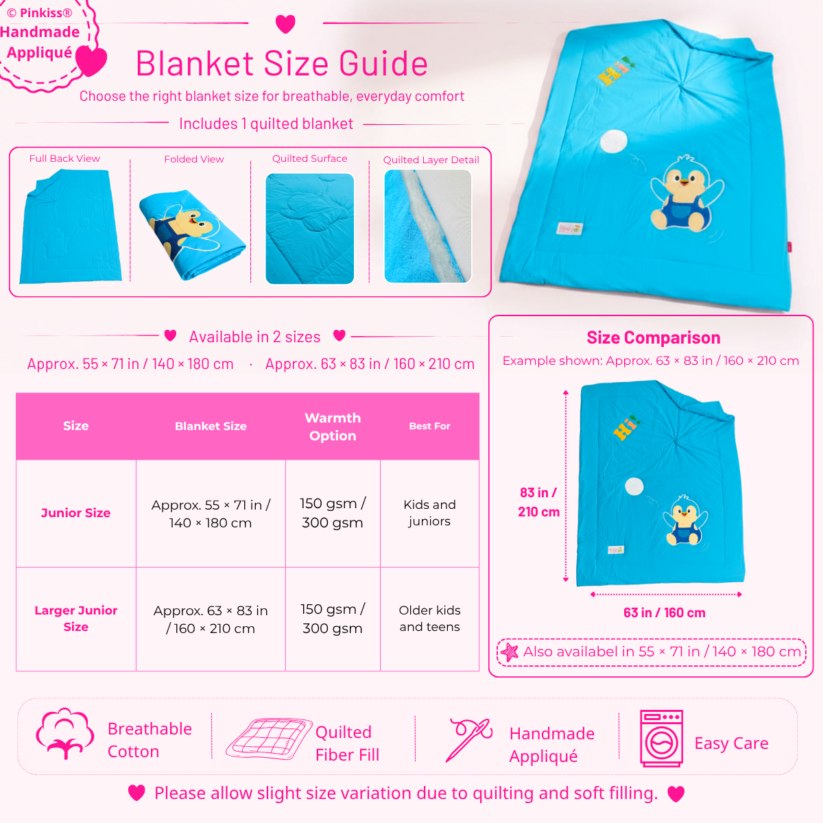 Junior Cotton Quilted Blanket