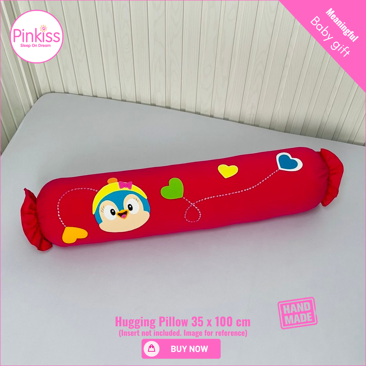 Ruffled Hugging Pillowcase – 35 x 100 cm