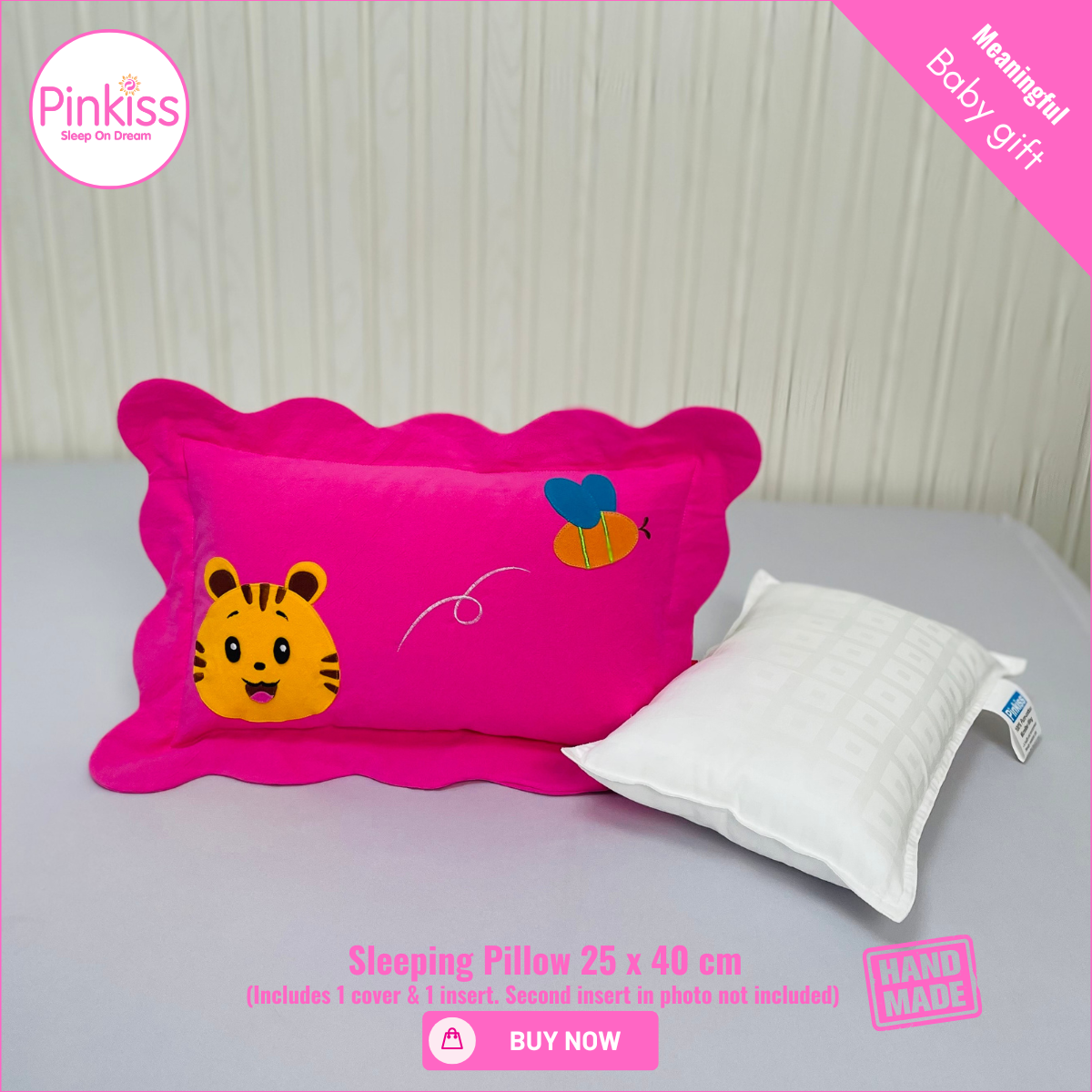 Ruffled Sleeping Pillow 25 x 40 cm