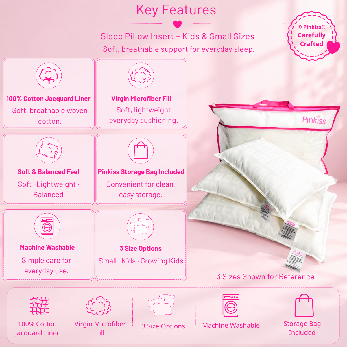Sleep Pillow Insert – Kids & Small Sizes