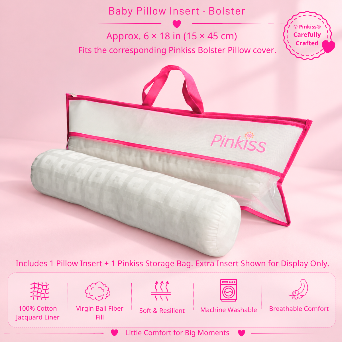 Baby Pillow Insert – Flat & Bolster