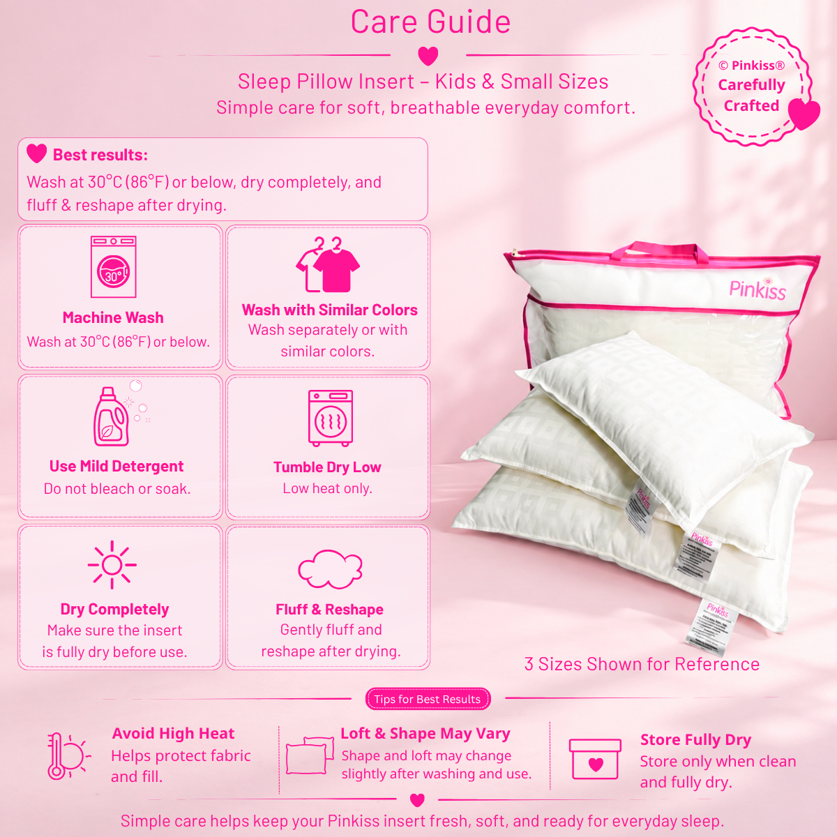 Sleep Pillow Insert – Kids & Small Sizes